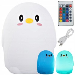 Led pingvin rgb daljinski upravljač usb noćno svjetlo za djecu