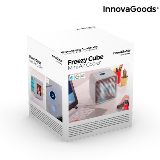 Mini prijenosni isparavajući klima uređaj s LED Freezy Cube InnovaGoods Mini prijenosni isparavajući klima uređaj s LED Freezy Cube InnovaGoods